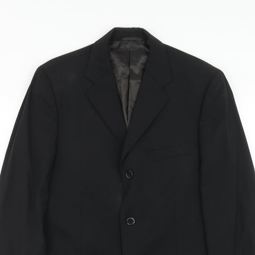 Bernini Mens Black Wool Jacket Suit Jacket Size 40 Regular