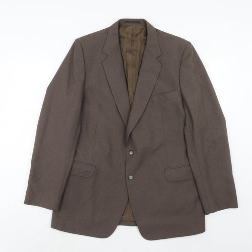 Robert Hirst Mens Brown Wool Jacket Suit Jacket Size 40 Regular