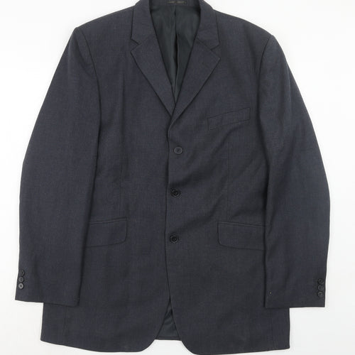 Burton Mens Blue Polyester Jacket Suit Jacket Size 42 Regular