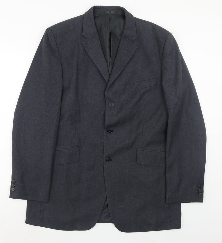 Burton Mens Blue Polyester Jacket Suit Jacket Size 42 Regular