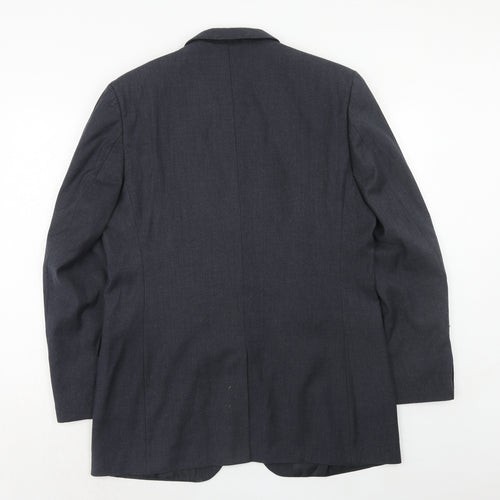 Burton Mens Blue Polyester Jacket Suit Jacket Size 42 Regular
