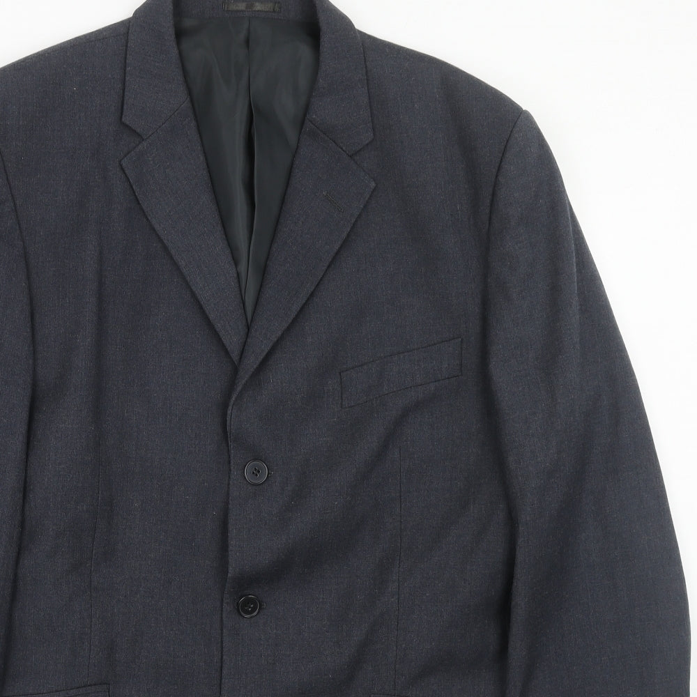 Burton Mens Blue Polyester Jacket Suit Jacket Size 42 Regular
