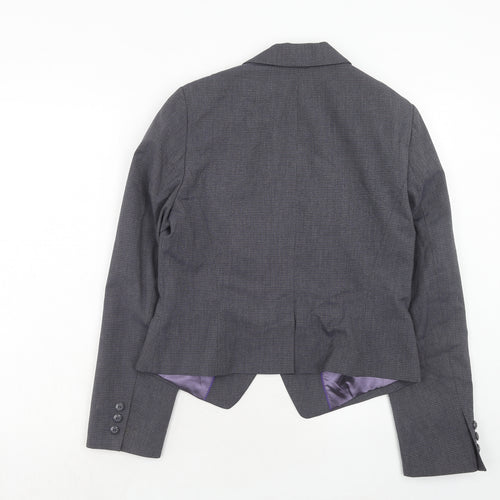 NEXT Womens Blue Geometric Polyester Jacket Suit Jacket Size 14