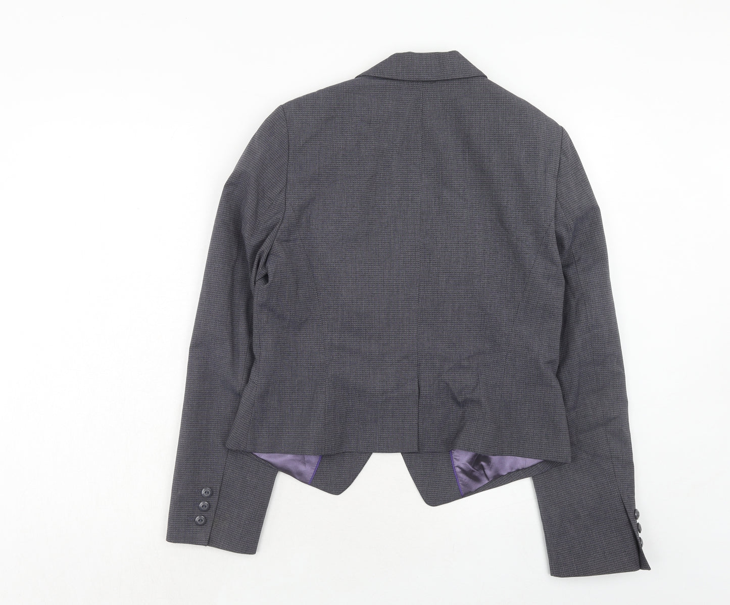 NEXT Womens Blue Geometric Polyester Jacket Suit Jacket Size 14