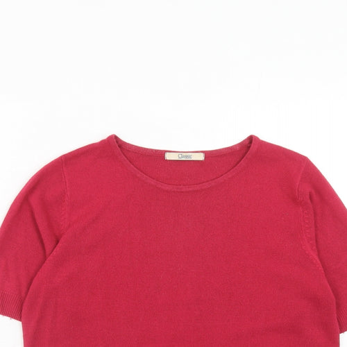 Marks and Spencer Womens Pink Round Neck Acrylic Pullover Jumper Size 10