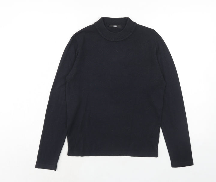 Marks and Spencer Womens Blue Round Neck Acrylic Pullover Jumper Size 10
