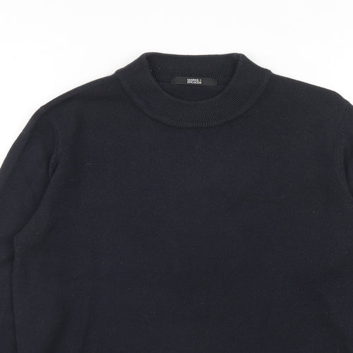 Marks and Spencer Womens Blue Round Neck Acrylic Pullover Jumper Size 10