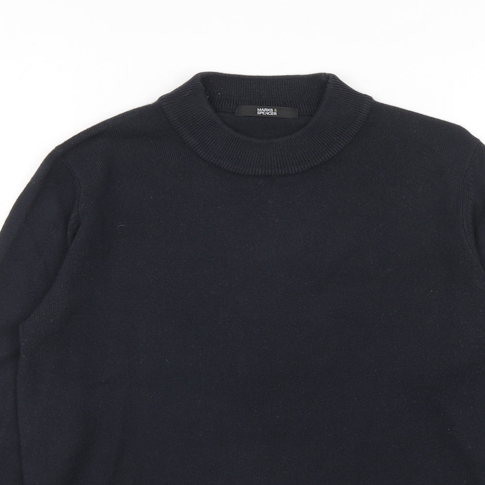 Marks and Spencer Womens Blue Round Neck Acrylic Pullover Jumper Size 10