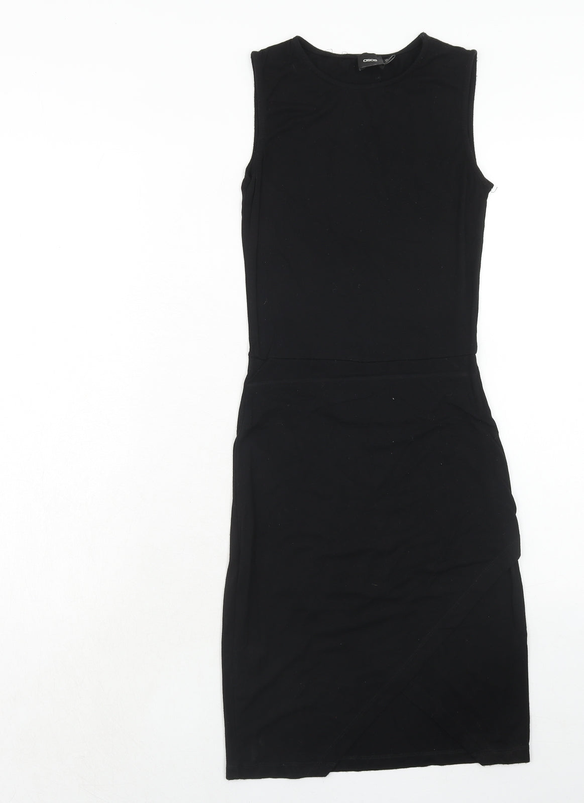 ASOS Womens Black Viscose A-Line Size 6 Round Neck Pullover