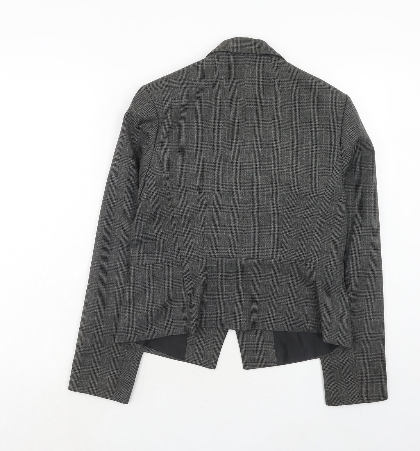 Marks and Spencer Womens Grey Striped Polyester Jacket Blazer Size 12