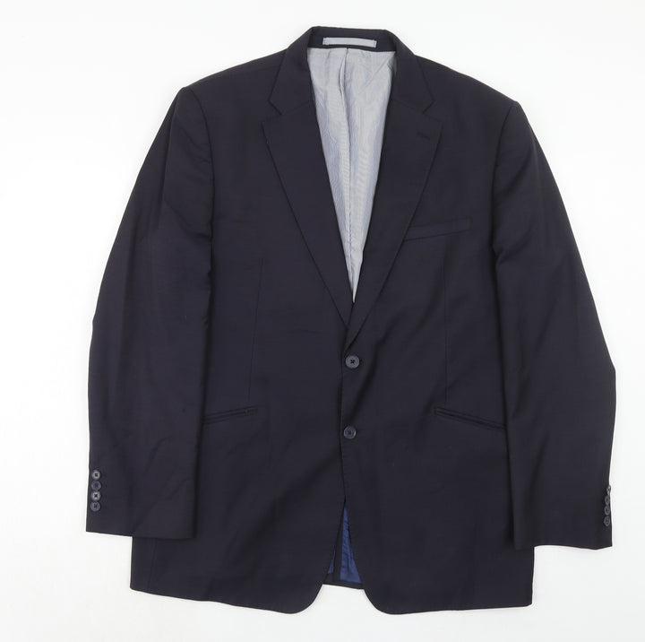 Marks and Spencer Mens Blue Wool Jacket Suit Jacket Size 44 Regular