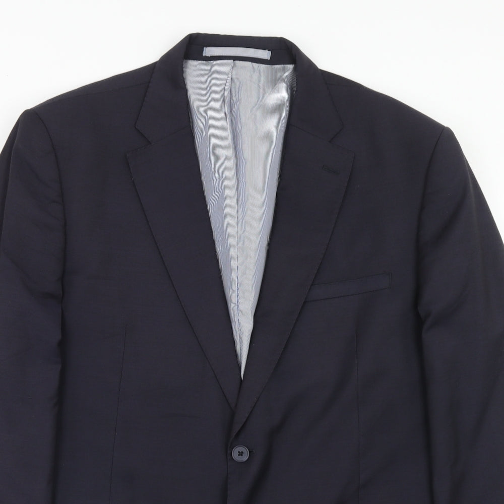 Marks and Spencer Mens Blue Wool Jacket Suit Jacket Size 44 Regular
