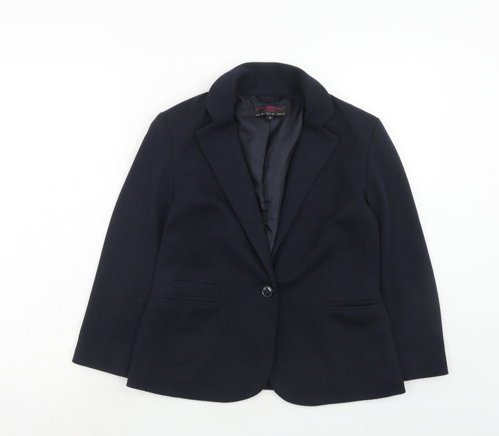 New Look Womens Blue Polyester Jacket Blazer Size 12