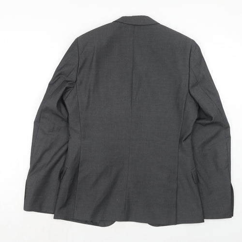 New Look Mens Grey Polyester Jacket Suit Jacket Size 38 Regular