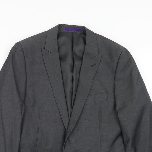 New Look Mens Grey Polyester Jacket Suit Jacket Size 38 Regular