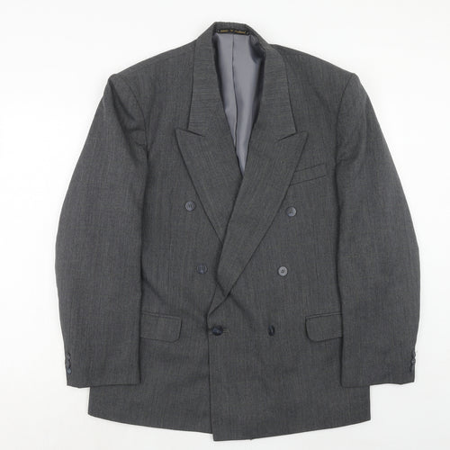 Flex Mens Grey Polyester Jacket Suit Jacket Size 44 Regular