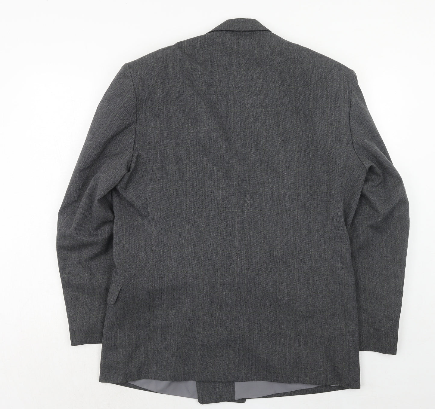 Flex Mens Grey Polyester Jacket Suit Jacket Size 44 Regular