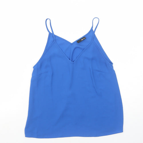 Lord Womens Blue Polyester Basic Tank Size M V-Neck