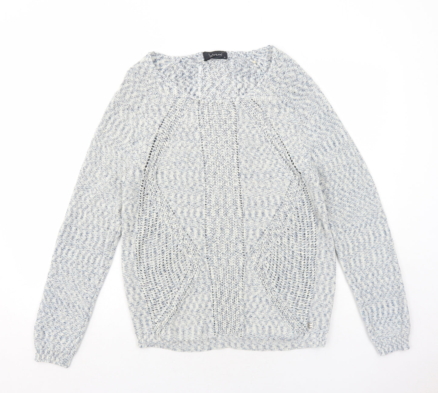 Intown Womens Blue Boat Neck Cotton Pullover Jumper Size XL