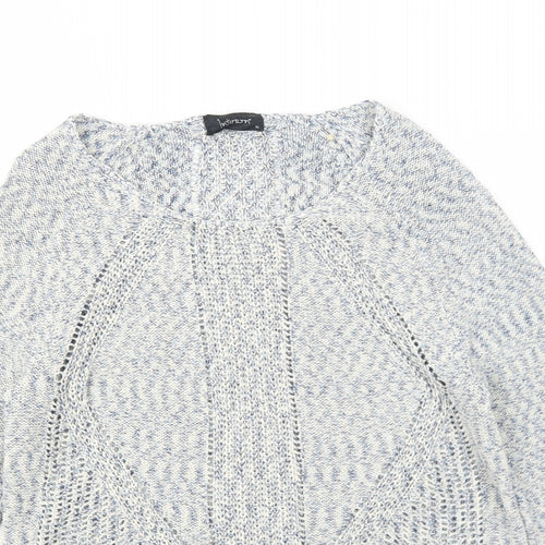 Intown Womens Blue Boat Neck Cotton Pullover Jumper Size XL