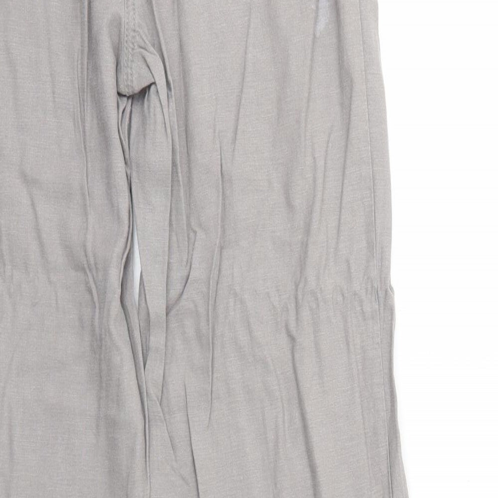 NEXT Womens Grey Linen Trousers Size 8 Regular Zip