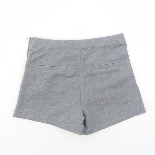 NEXT Girls Grey Polyester Chino Shorts Size 6 Years Regular Zip