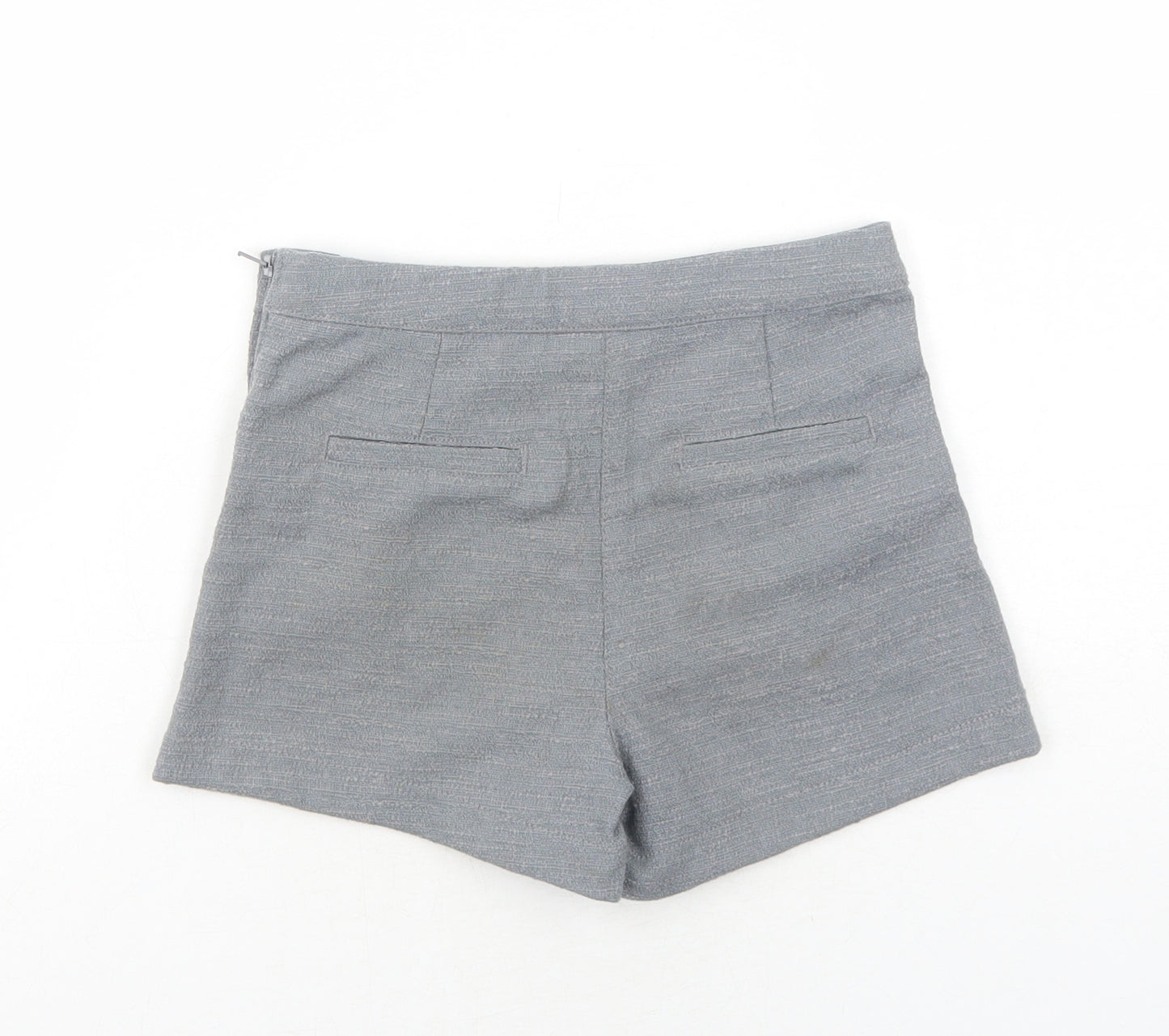 NEXT Girls Grey Polyester Chino Shorts Size 6 Years Regular Zip