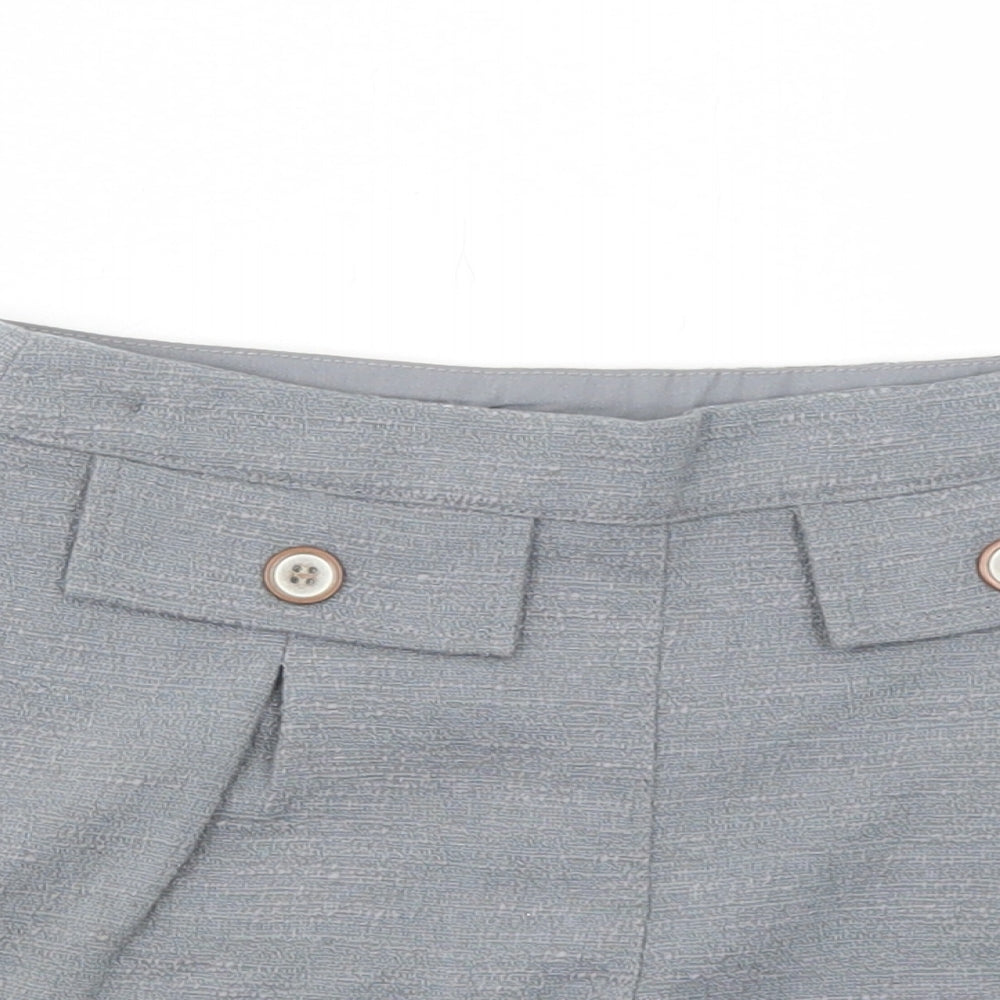 NEXT Girls Grey Polyester Chino Shorts Size 6 Years Regular Zip