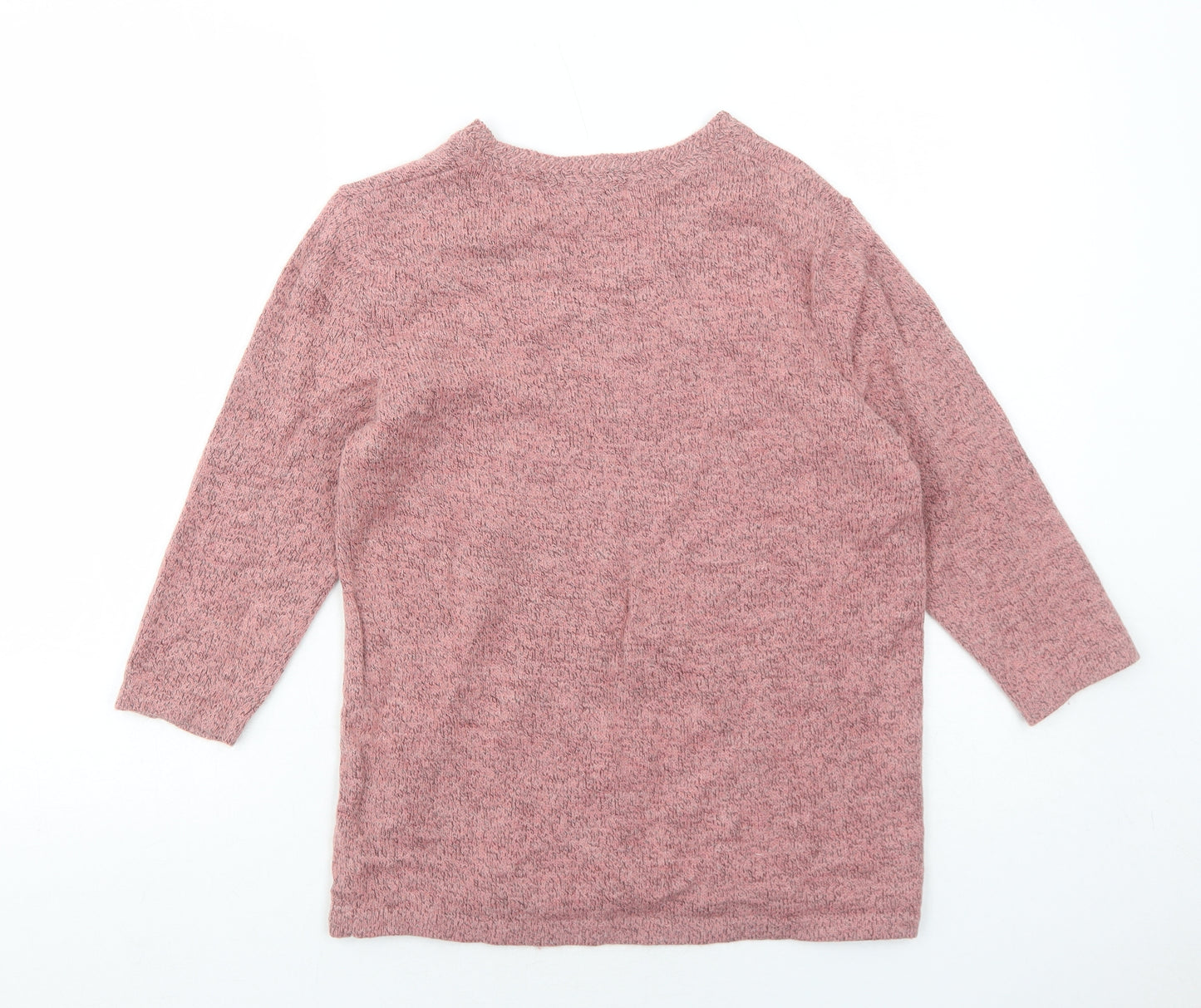 Damart Womens Pink V-Neck Acrylic Pullover Jumper Size 10