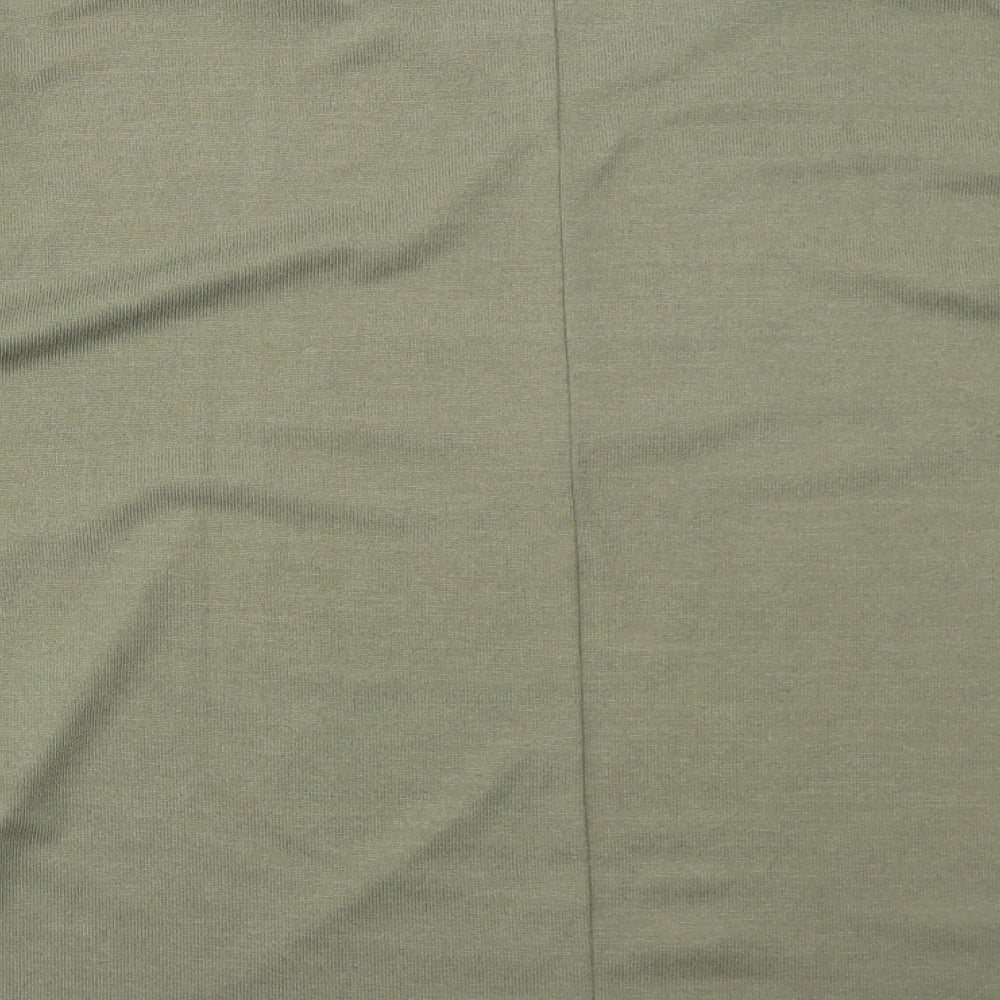 New Look Womens Green V-Neck Polyester Pullover Jumper Size M