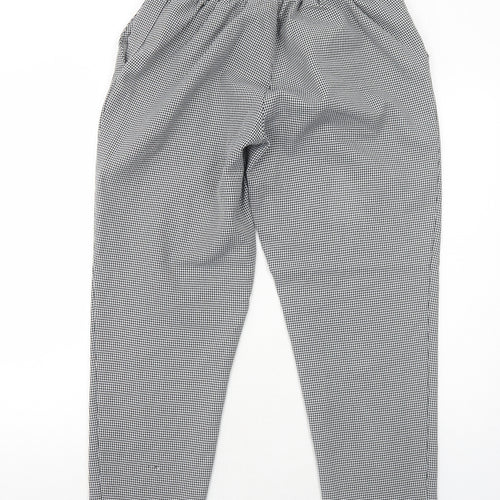 New Look Womens Black Geometric Polyester Carrot Trousers Size 14 Regular Button