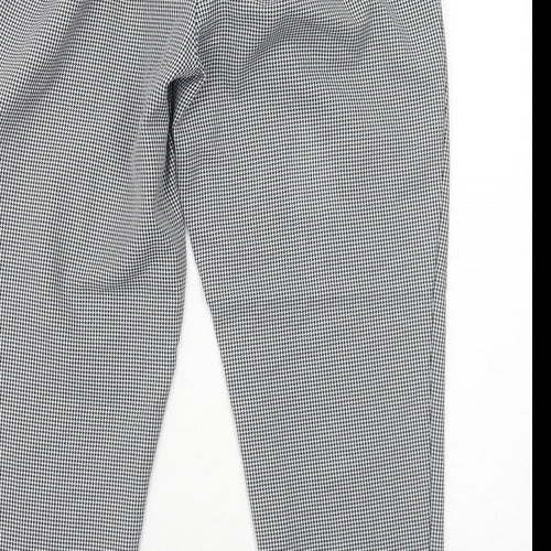New Look Womens Black Geometric Polyester Carrot Trousers Size 14 Regular Button