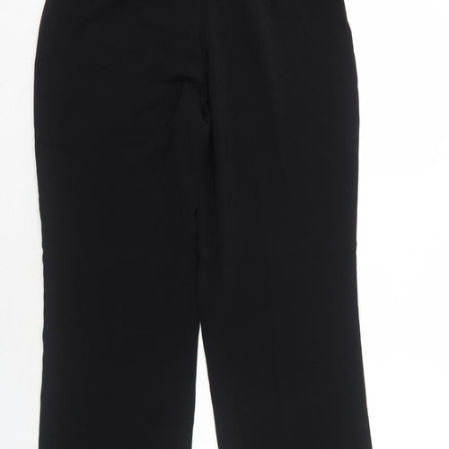 AMARANTO Womens Black Polyester Trousers Size 14 Regular Zip