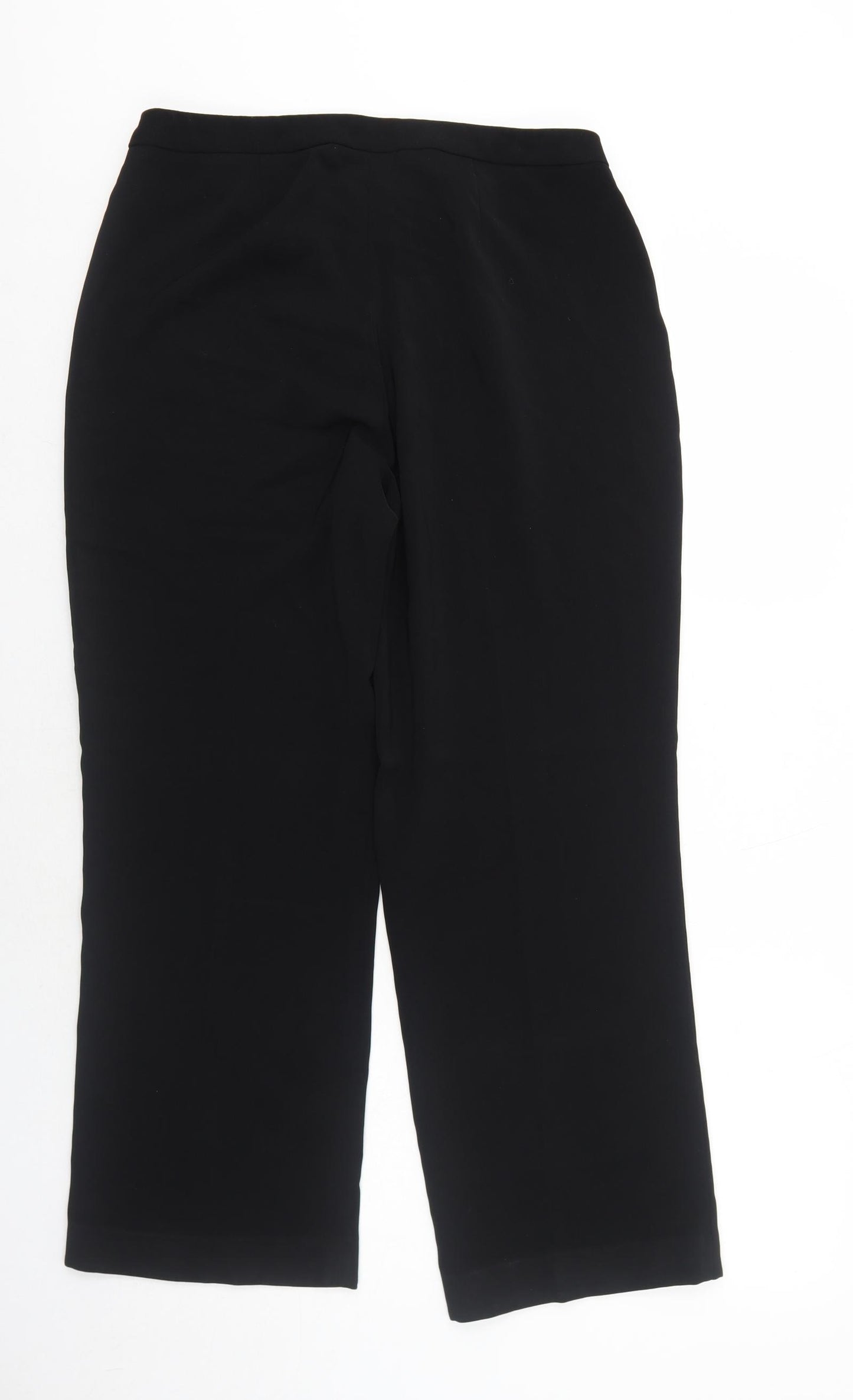 AMARANTO Womens Black Polyester Trousers Size 14 Regular Zip