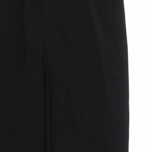 AMARANTO Womens Black Polyester Trousers Size 14 Regular Zip