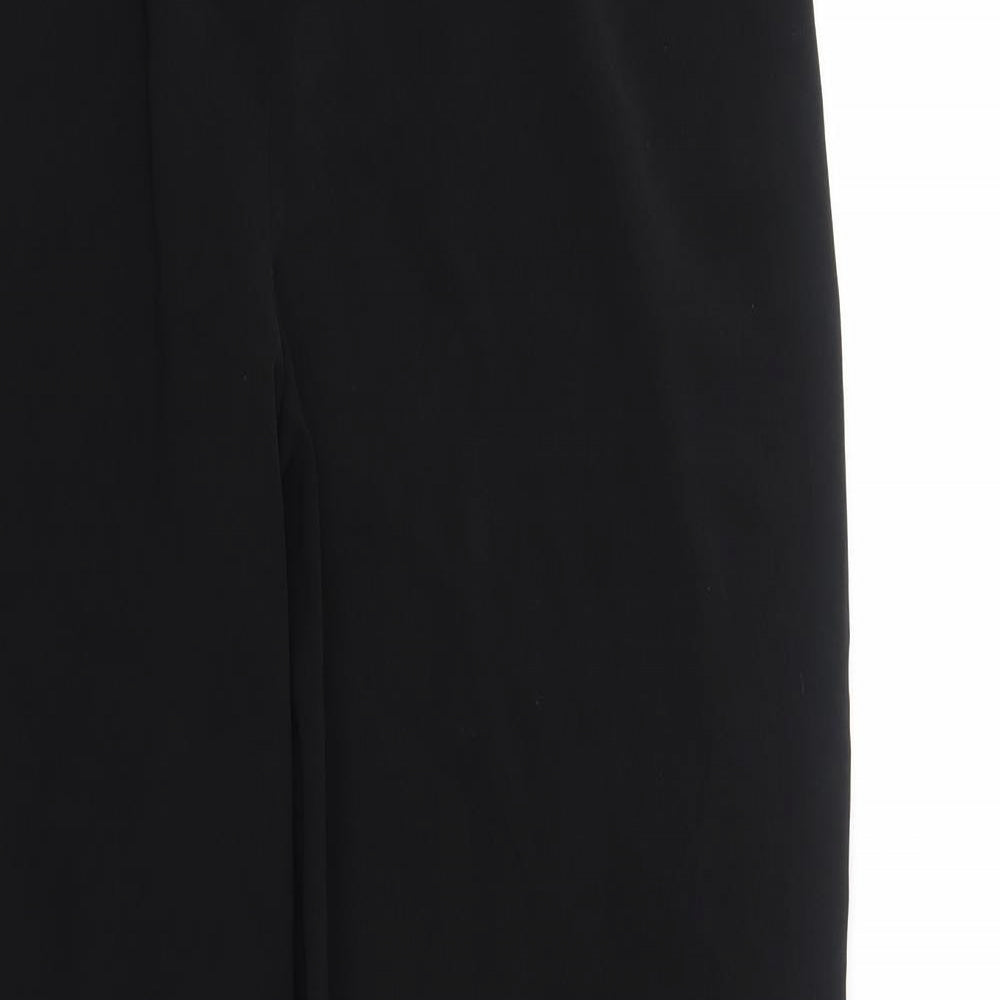 AMARANTO Womens Black Polyester Trousers Size 14 Regular Zip