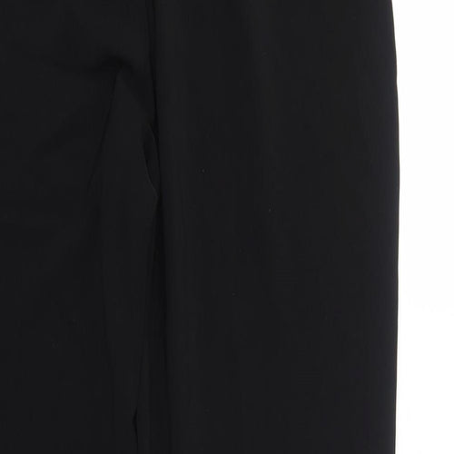 AMARANTO Womens Black Polyester Trousers Size 14 Regular Zip