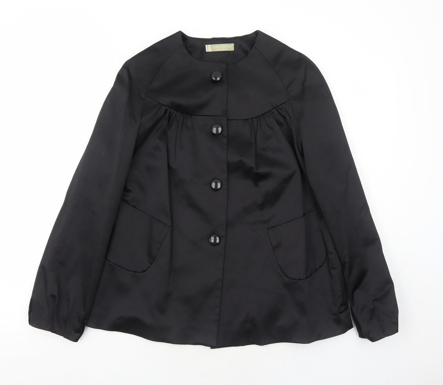Susan Berman Womens Black Jacket Size 12 Button