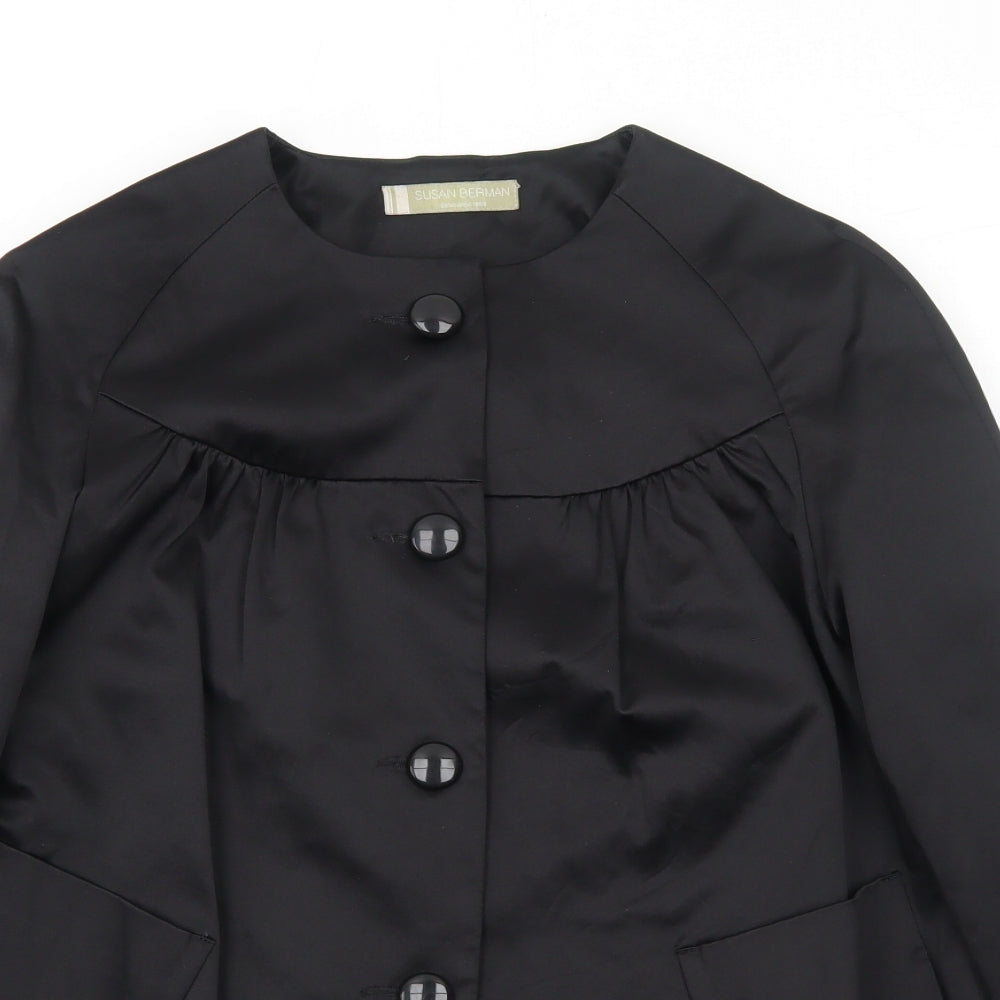 Susan Berman Womens Black Jacket Size 12 Button