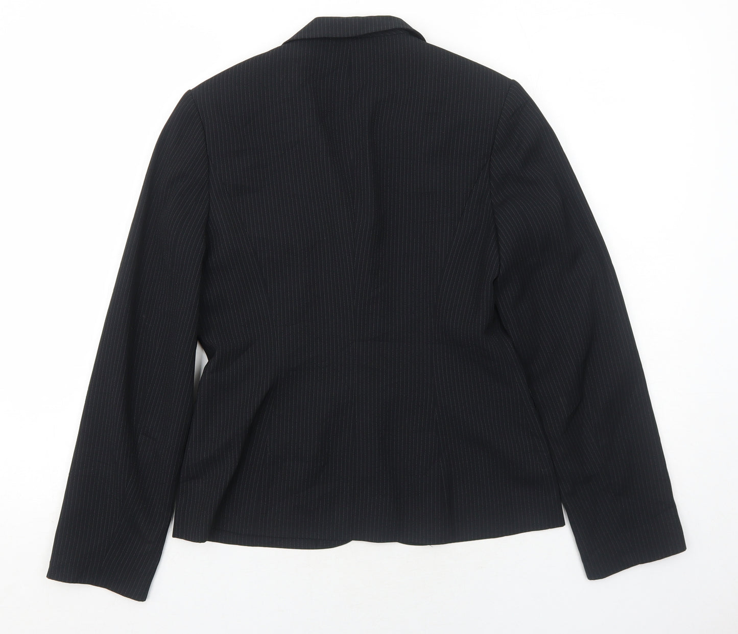 NEXT Womens Black Striped Polyester Jacket Blazer Size 8