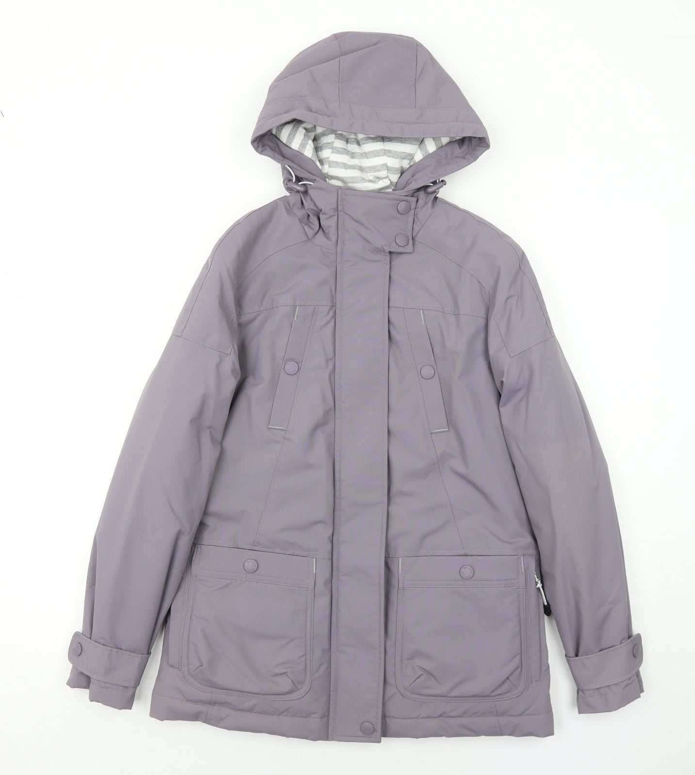 Per Una Womens Purple Rain Coat Coat Size 8 Zip