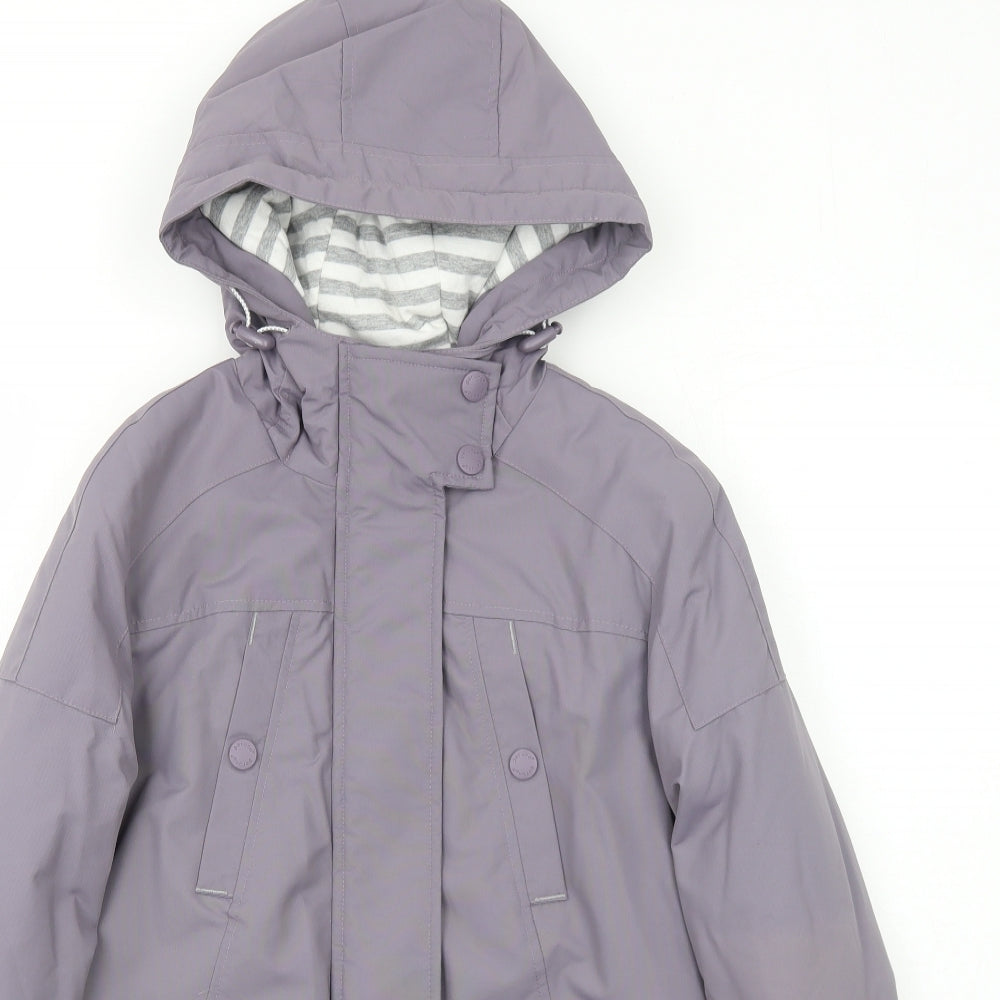 Per Una Womens Purple Rain Coat Coat Size 8 Zip