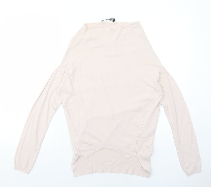 Christina Gavioli Womens Pink High Neck Polyamide Pullover Jumper Size M