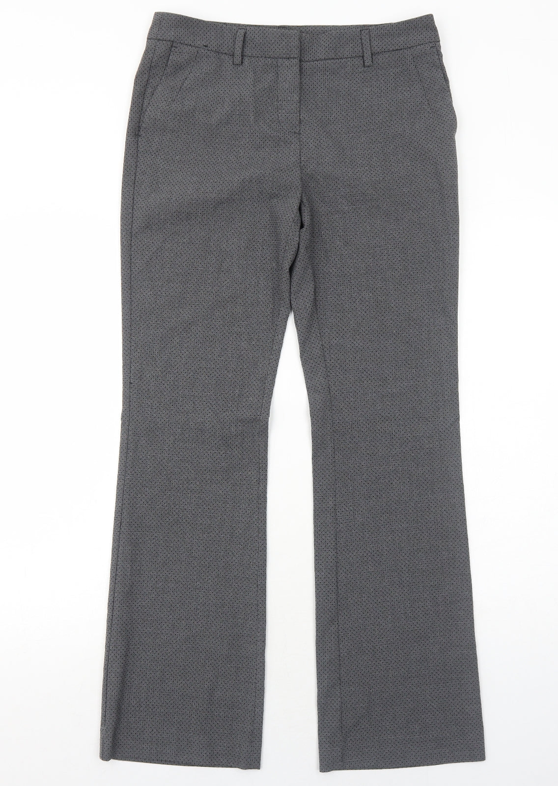 NEXT Womens Grey Polyester Dress Pants Trousers Size 8 Regular Zip