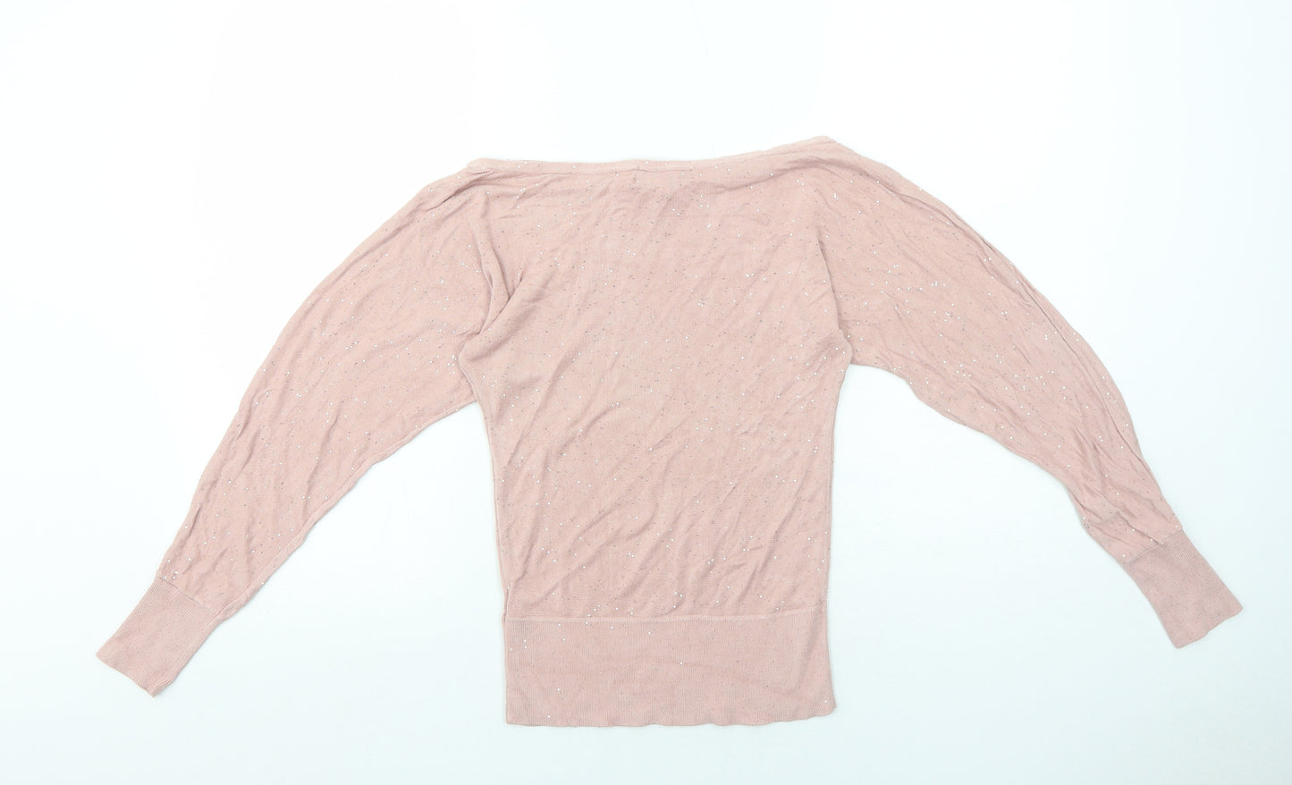 NEXT Womens Pink Boat Neck Viscose Pullover Jumper Size XS