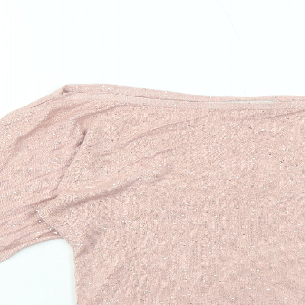 NEXT Womens Pink Boat Neck Viscose Pullover Jumper Size XS