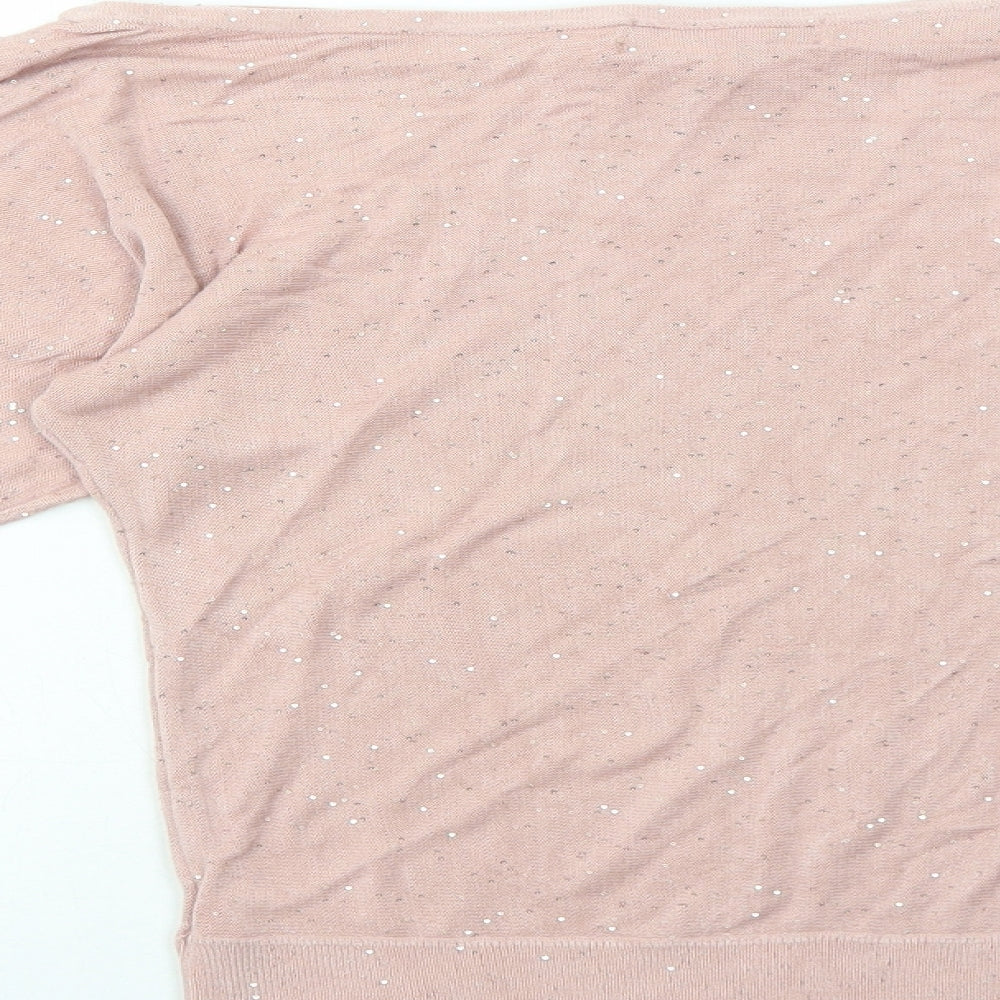 NEXT Womens Pink Boat Neck Viscose Pullover Jumper Size XS