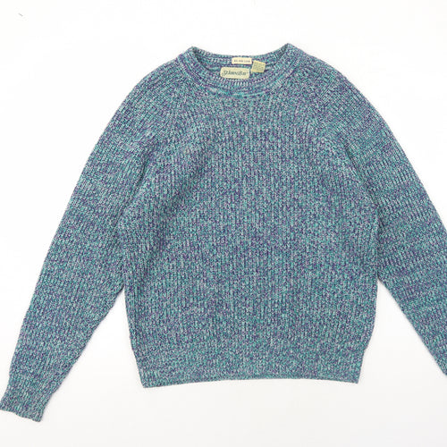 St Johns Bay Mens Blue Round Neck Acrylic Pullover Jumper Size L Long Sleeve