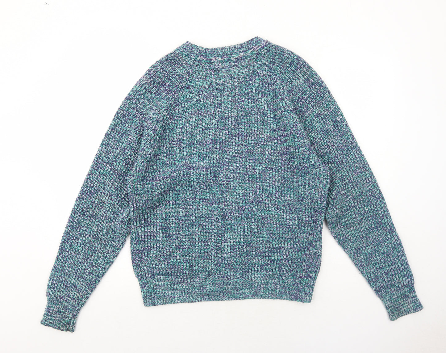 St Johns Bay Mens Blue Round Neck Acrylic Pullover Jumper Size L Long Sleeve