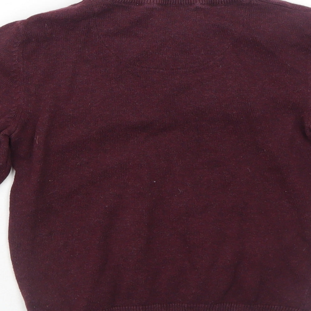 NEXT Boys Red Collared Cotton Pullover Jumper Size 4 Years Button